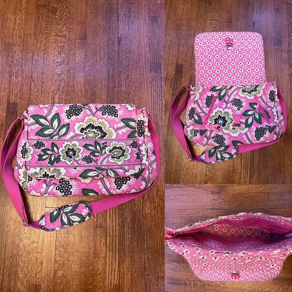pink messenger bag from vera bradley